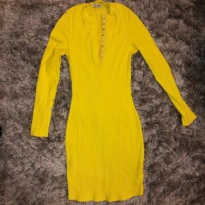 Yellow bodycon dress